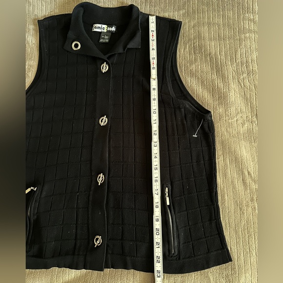 Jamie Sadock Black V-Neck Sweater Vest Button Up - Picture 9 of 16